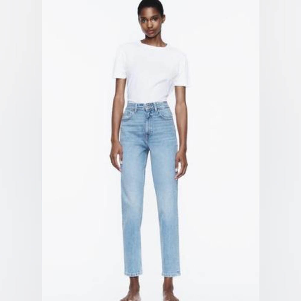 Zara mom fit high rise slim leg ankle comfort 4 nwt new